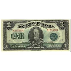 DC-25j, 1923 $1 #C2585055 UNC. A superb Domin