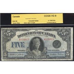DC-27  1924 $5  Campbell-Sellar No.A134015 "C