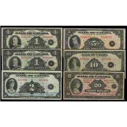 Set of 6 notes with check letter series 'A' 1