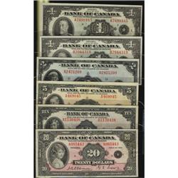 Set of 6 notes with check letter series 'D' 1