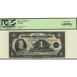 BC-1 1935 Ltr A $1  A4144540 PCGS Choice Unc-