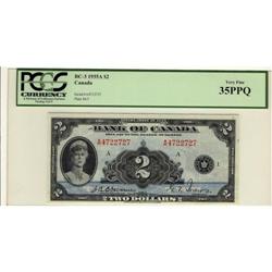 BC-3 1935 $2 English #4722727 PCGS VF35PPQ