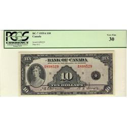 BC-7 1935 $10 #898529 PCGS VF-30