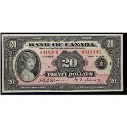 BC-9a 1935  $20 #A018090 Large seal PMG AU-55