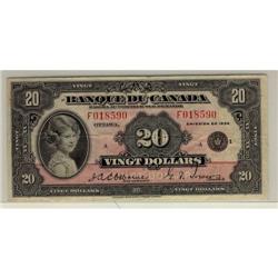 BC-10 1935  $20 #F018590  French text  CCCS V