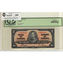 BC-22c 1937 $2 #LR0693127 PCGS UNC65PPQ