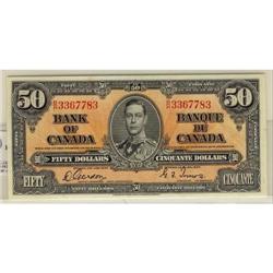BC-26b, 1937 $50, sharp EF-AU example #BH3367