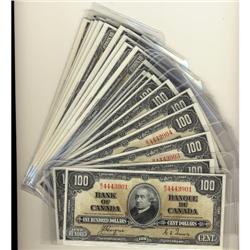 Run of 20 consecutive 1937 $100 notes.  All B