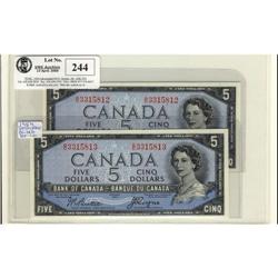 BC-31b 1954  $5 #G/C3315812 to 13, Lot of two