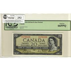 BC-33a 1954 DF $20 #BE1750220 PCGS UNC66PPQ