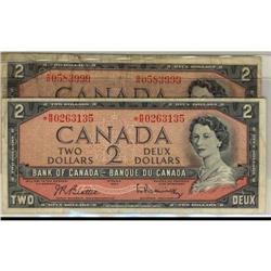 Lot of 2 notes  BC-38bA 1954 $2 *R/R0263135