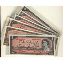 Lot of eight  notes,  BC-38bA 1954 $2 *B/B040