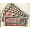 Image 1 : Lot of eight  notes,  BC-38bA 1954 $2 *B/B040