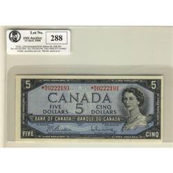 BC-39bA, 1954 $5 *NS #0222191 AU.  Another RA