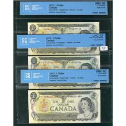 Lot of 3 notes 1973 BC-46aA $1  *MR6611690,*F