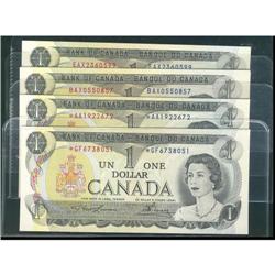 Lot of 4 replacement 1973 $1 notes,BC-46aA,In