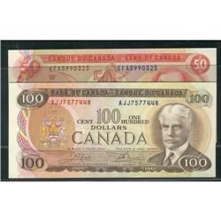 Lot of  two notes,  BC-51b 1975 $50 and BC-52