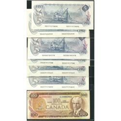 Lot of  seven  1979 $5   BC-53a Lawson- Boue