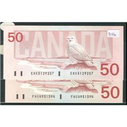 Lot of 2 notes BC-59a  1988 $50 Thiessen-Crow