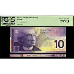 BC-63c 2001 $10 2003 Printing BER PCGS UNC69P
