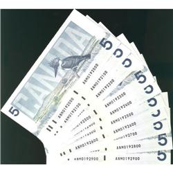 Set of 10 notes with  Fancy Serial Numbers  1