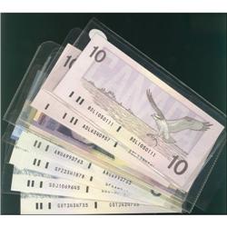 Lot of 15 notes BC-56c 1986 $5 Bonin Thiessen