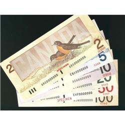 Lot of six notes  Birds of Canada Issues Spec