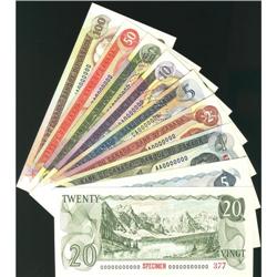 Lot of nine notes Multi-Color Issues Specimen