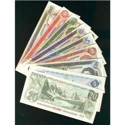 Lot of nine notes Multi-Color Issues Specimen