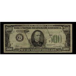 USA  1934-A $500 Federal reserve note G002400