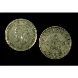 NFLD 1946c 5¢ ICCS EF-40, a very nice and lus