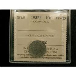 NFLD 1882H 10¢ ICCS VF20, a nice problem free