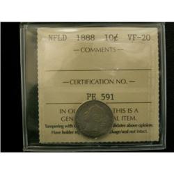 NFLD 1888 10¢ ICCS VF-20,
