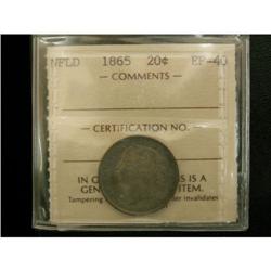 NFLD 1865  20¢ ICCS EF-40