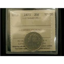 NFLD 1873  20¢ ICCS VF-30
