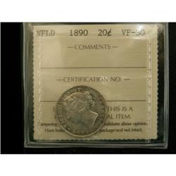NFLD 1890  20¢ ICCS VF-30