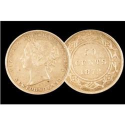 NFLD 1872  50¢ EF-40,