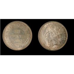 NFLD 1881 50¢ PCGS MS62, light golden tone ov