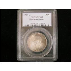 NFLD 1919c 50¢ PCGS MS-63, lightly toned. A s
