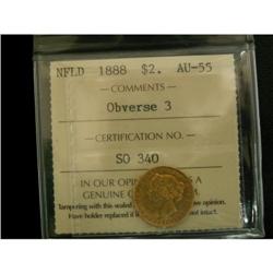 NFLD 1888 $2 ICCS AU-55 obv3.