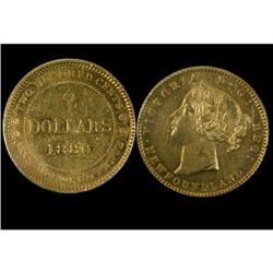 NFLD 1880 $2  ICCS AU55, A nice coin with lot