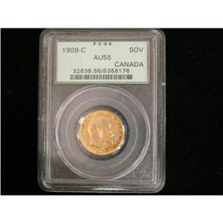 1909c Sovereign PCGS AU55, a nice example