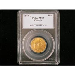 1910c Sovereign PCGS AU53, Lots of lustre