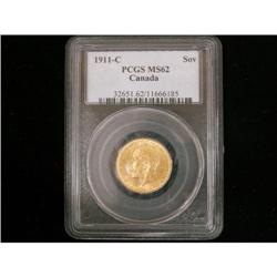 1911 Sovereign PCGS MS-62,