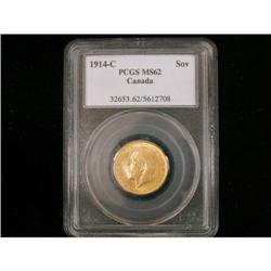 1914c Sovereign PCGS MS62, A nice example wit