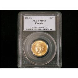 1914c Sovereign PCGS MS63, A nice example wit