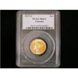 1917c Sovereign PCGS MS64, A nice example wit