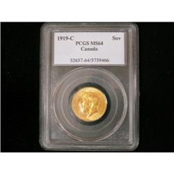 1919c Sovereign PCGS MS64,  A great example w