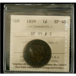 1859 1¢ DP#2 ICCS EF40, clean example
