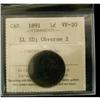 Image 1 : 1891 1¢ LL SD, Obv 2 ICCS VF20, nice issue